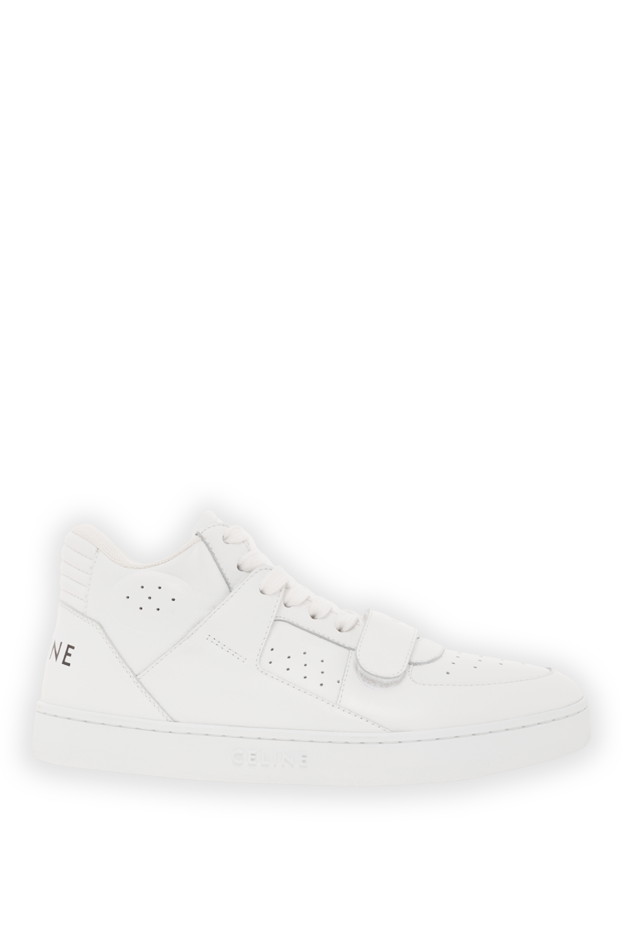 Celine white leather high top sneakers ct-02 with logo 187127 - photo 1
