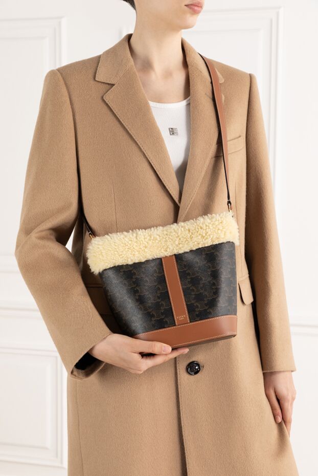 Celine small bag in triomphe canvas and sheepskin 187132 - photo 2