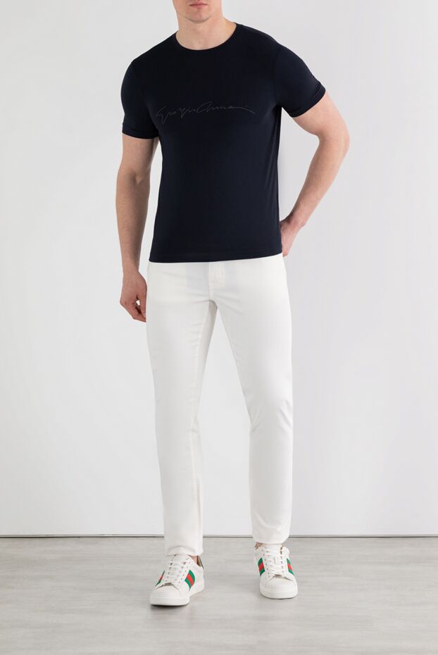 Ermenegildo Zegna ерлерге арналған ақ мақта джинсы 187137 - фото 2