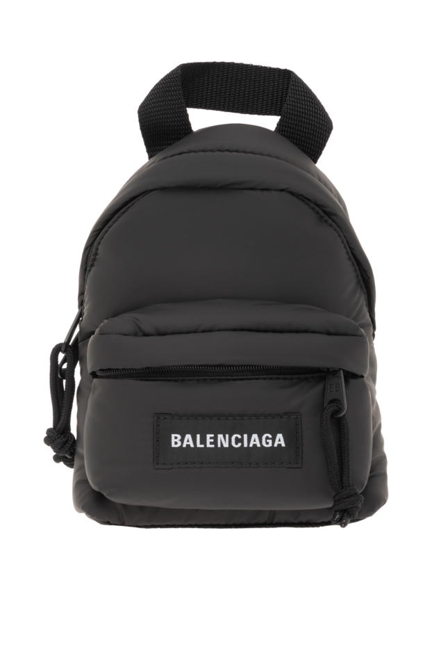 Balenciaga нейлон логотипі бар қара шағын рюкзак 187148 - фото 1