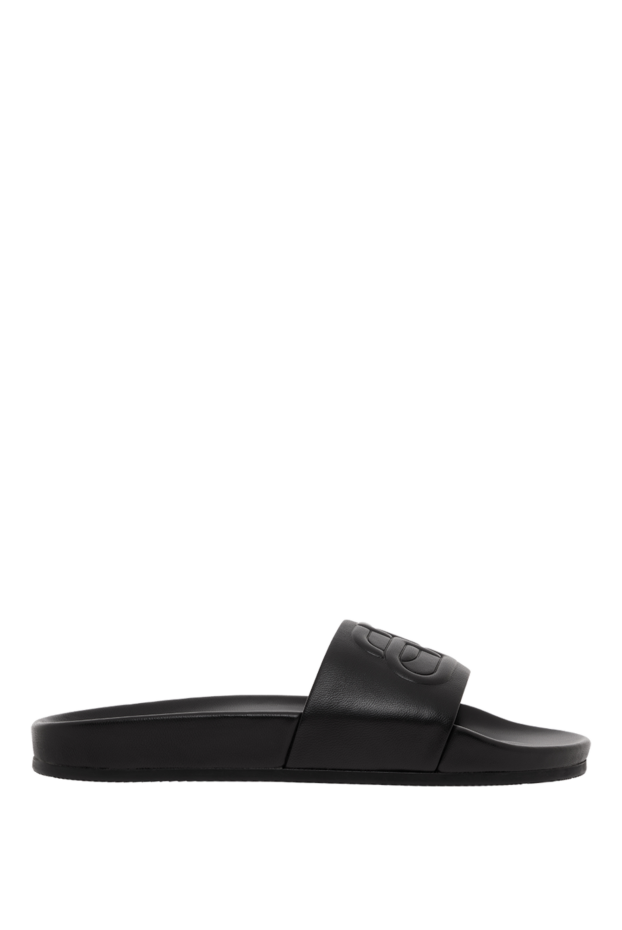Balenciaga бедерлі логотипі бар былғары слайдтар, қара 187150 - фото 1