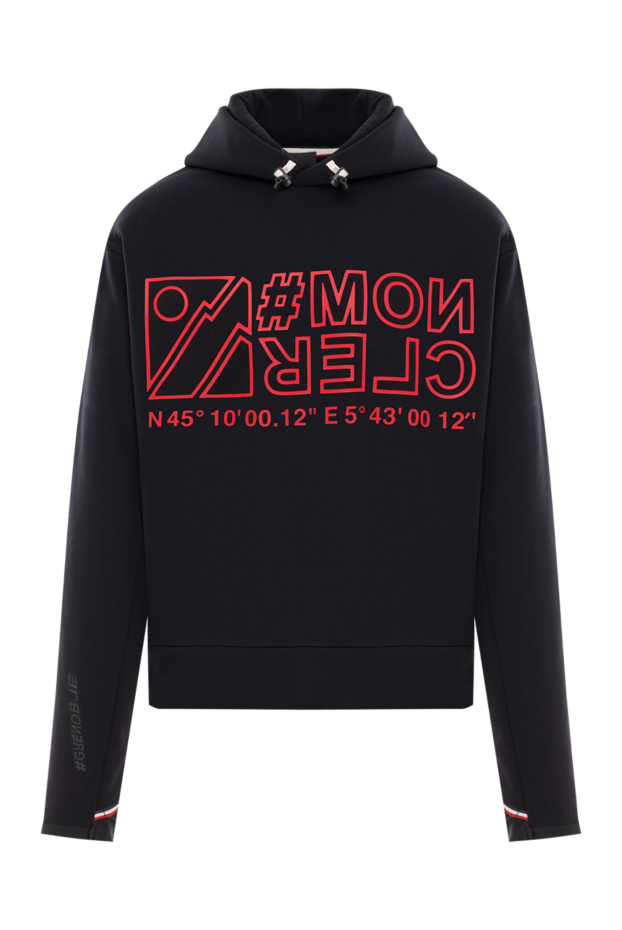 Moncler худи с капюшоном черного цвета из джерси с логотипом 187163 - фото 1