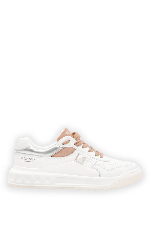 Women's One stud sneakers in white nappa leather - photo 1