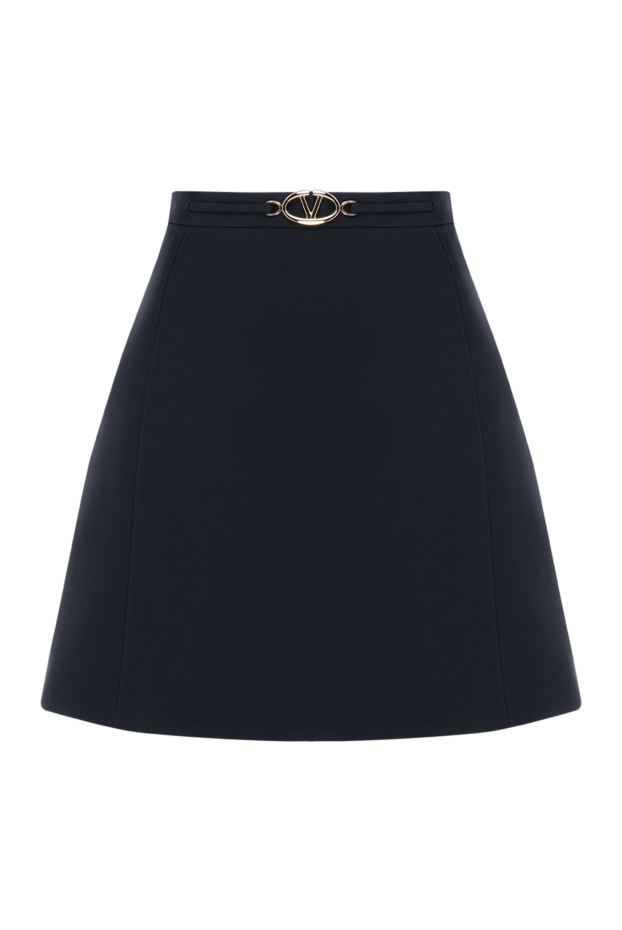 Valentino мини-юбка vlogo из шерсти и шелка черная 187201 - фото 1