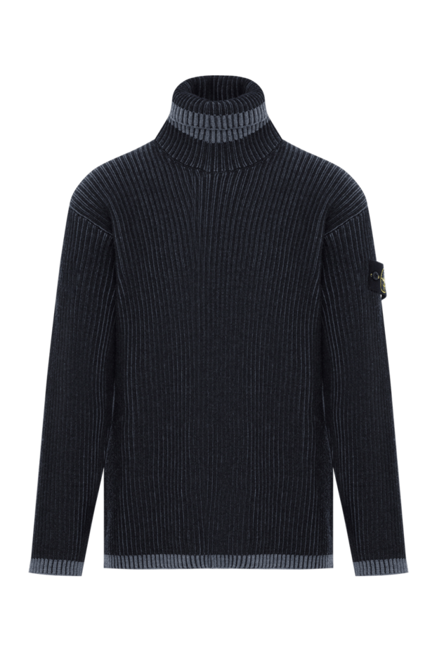 Stone Island gray ribbed wool golf with piping 187222 - photo 1