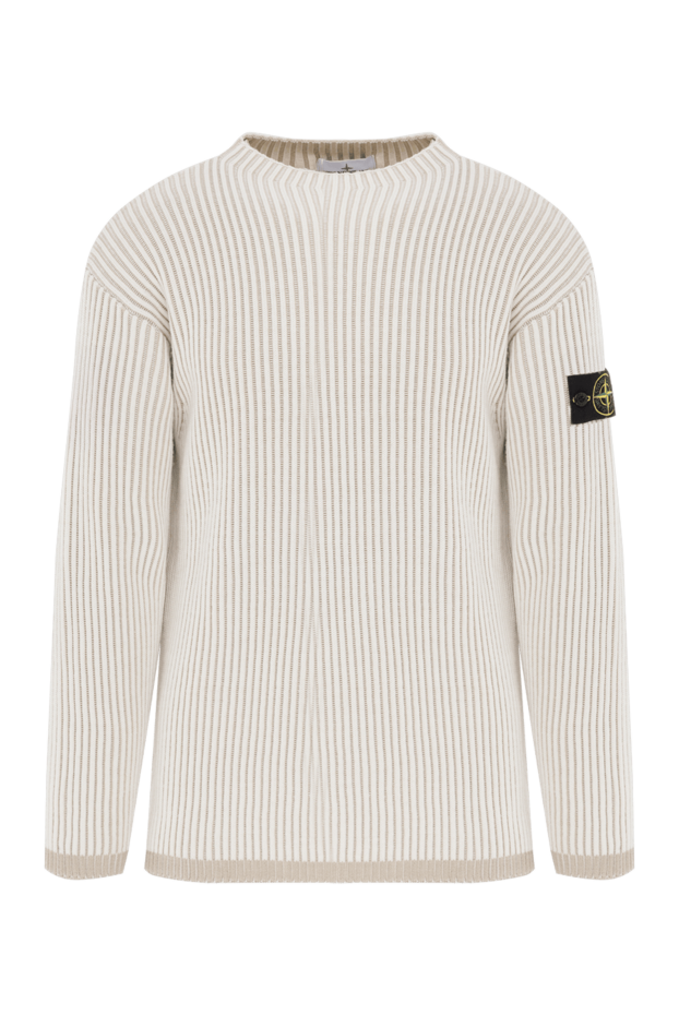 Stone Island beige ribbed wool jumper for men 187224 - photo 1