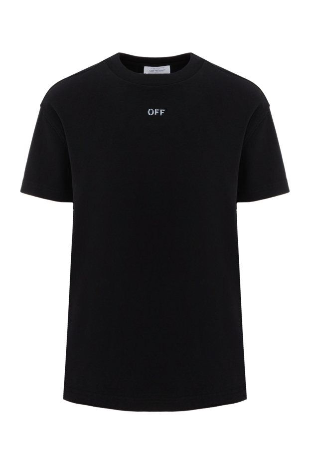 Off-White женская черная футболка из хлопка с логотипом 187230 - фото 1