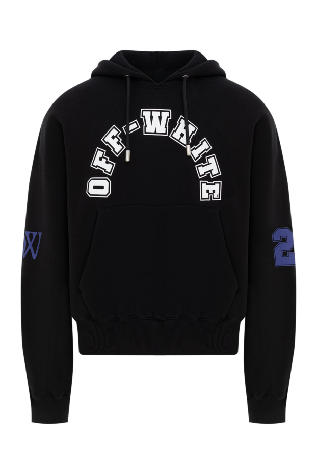 Off-White мужское черное хлопковое худи с логотипом 187244 - фото 1