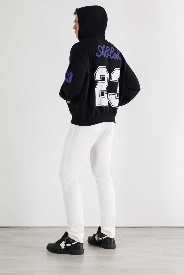 Off-White мужское черное хлопковое худи с логотипом 187244 - фото 2