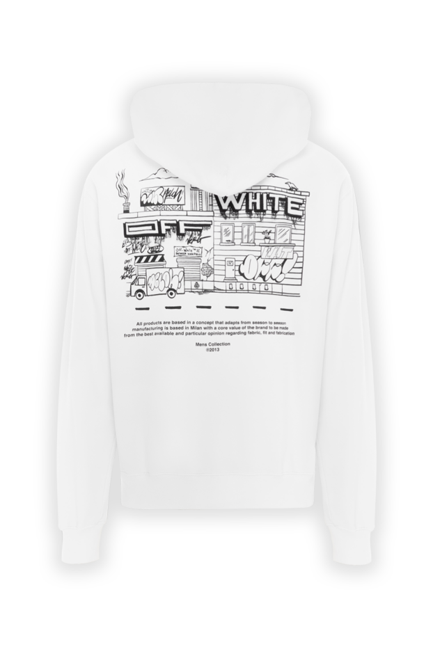 Off-White белое худи из хлопка с контрастным graffiti принтом w 187249 - фото 2