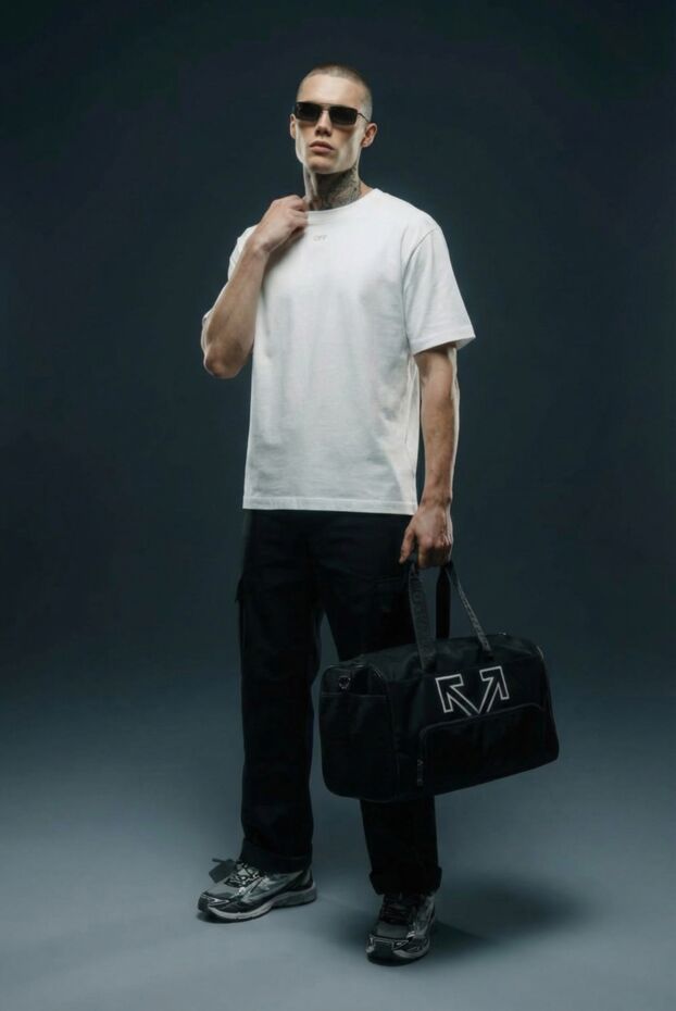 Off-White широкие брюки-карго черные мужские из хлопка 187253 - фото 2