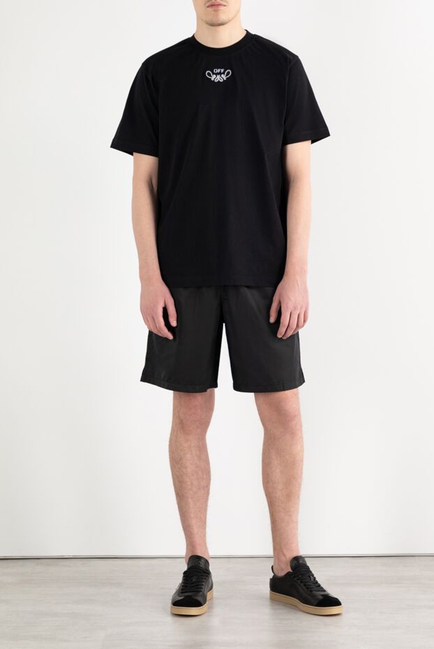 Off-White черная мужская футболка с вышивкой bandana arrow из хлопка 187265 - фото 2