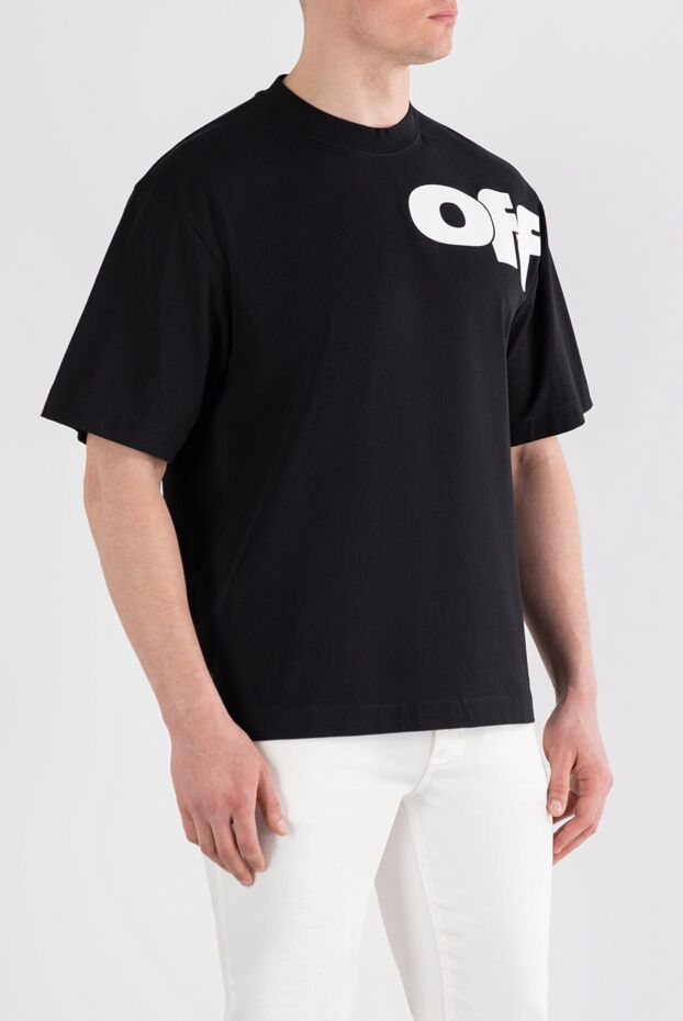 Off-White черная оверсайз футболка с контрастным принтом логотипа 187267 - фото 3