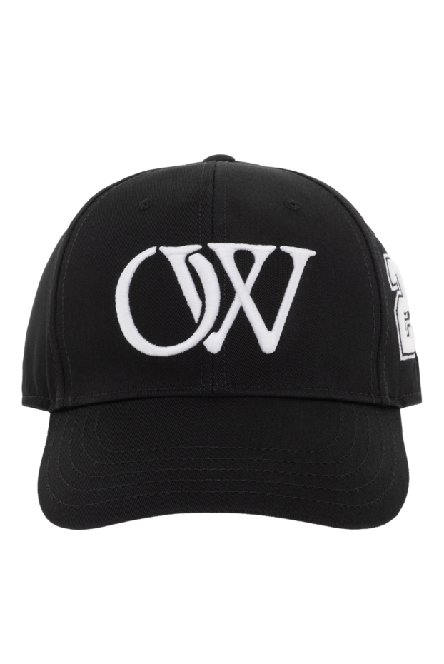 Off-White қара ерлерге арналған ow логотипі бар мақтадан жасалған бейсбол қалпағы 187275 - фото 1