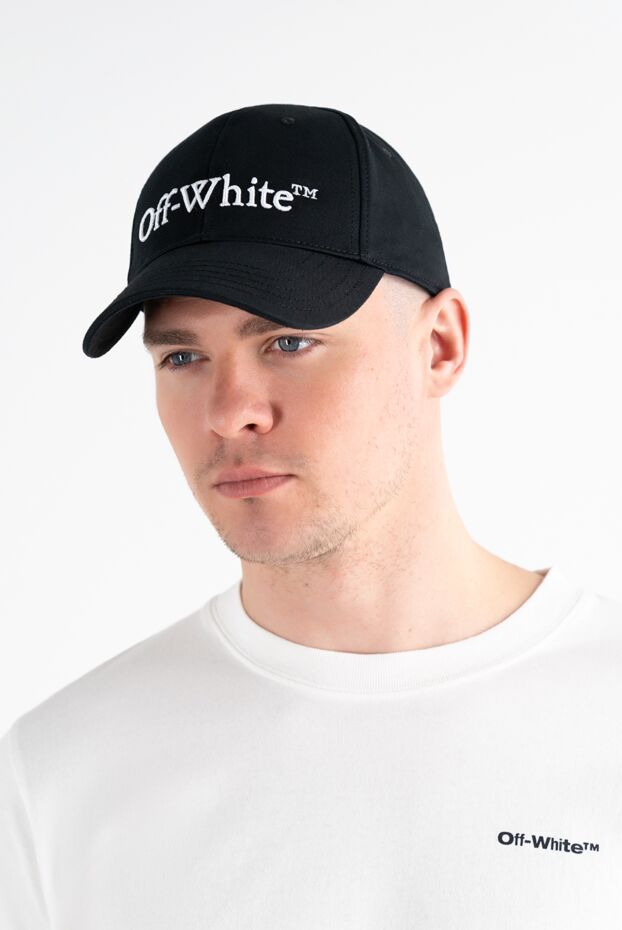 Off-White кестеленген логотипі бар бейсбол қалпақ, қара, ерлерге арналған 187276 - фото 2