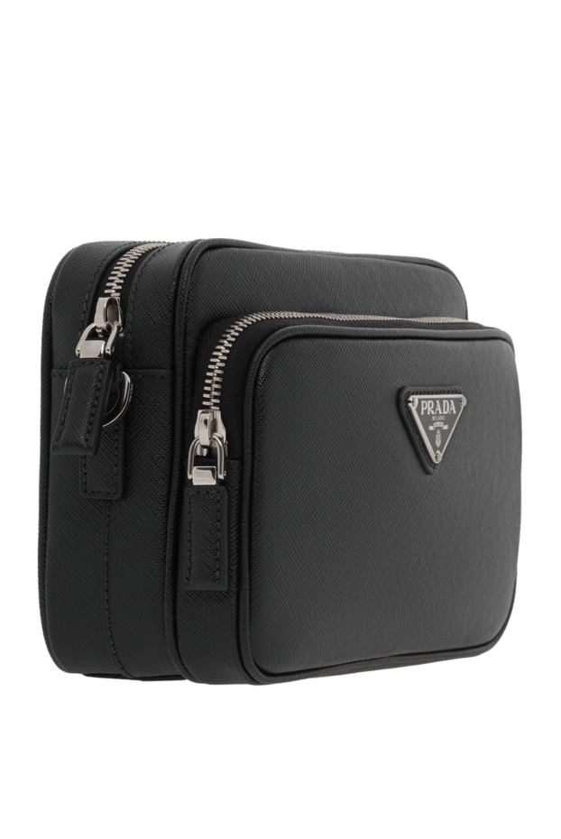 Prada саффиано былғары иық сөмкесі, қара, ерлер 187285 - фото 3