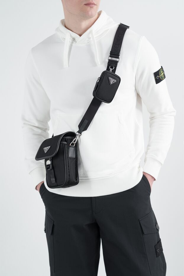 Prada текстильді иық сөмкесі re-nylon ерлерге арналған қара 187286 - фото 2