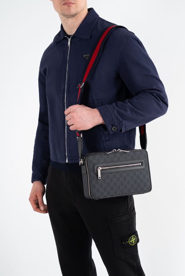 Gucci орташа gg ерлерге арналған қара сөмке 187297 - фото 2