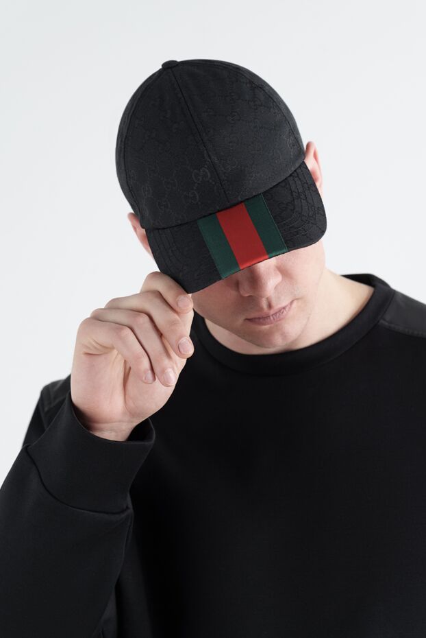 Gucci қара түсті ерлерге арналған түпнұсқа gg бейсбол қалпағы 187298 - фото 3