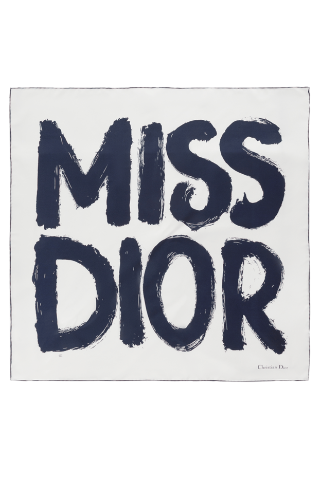 Dior женский шелковый платок miss белый с логотипом 187315 - фото 1