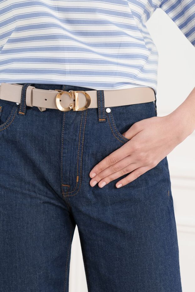 Dior c'est belt in beige smooth calfskin 187329 - photo 2