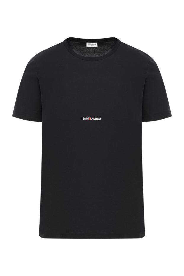 Saint Laurent логотипі бар қара мақта ерлерге арналған футболка 187354 - фото 1