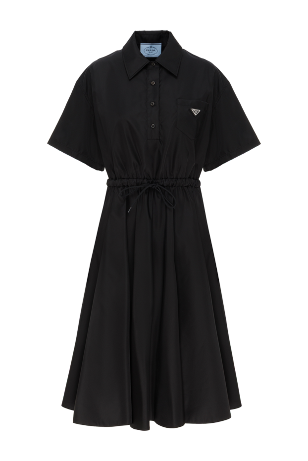 Prada re-nylon миди логотипі бар қара көйлек 187386 - фото 1