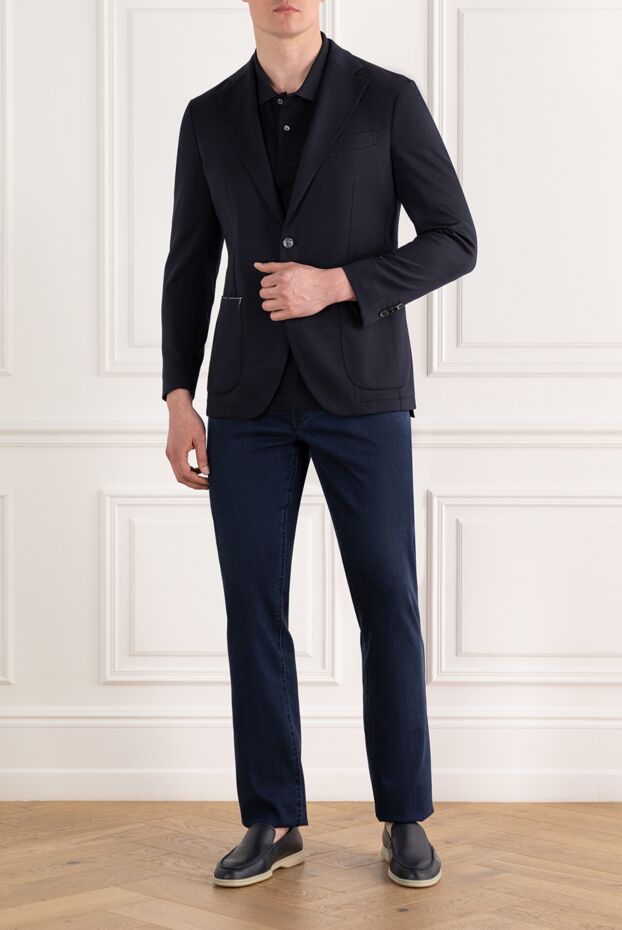 Sartoria Latorre men's dark blue wool blazer with two-button closure
 187405 - photo 2
