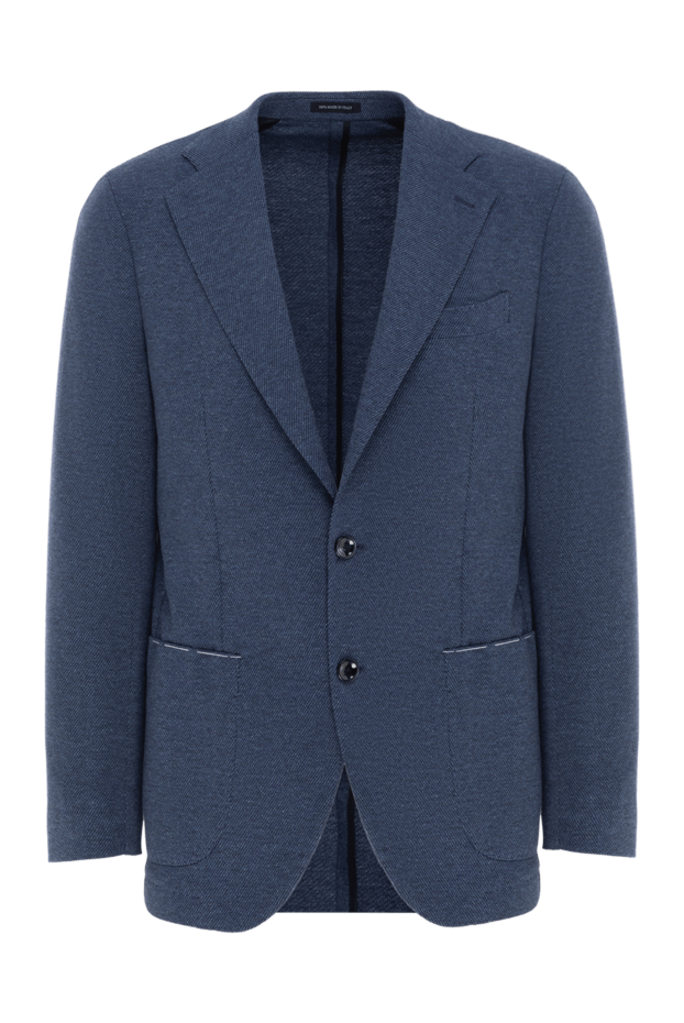 Sartoria Latorre blue men's single-breasted wool and cotton jacket 187409 - photo 1