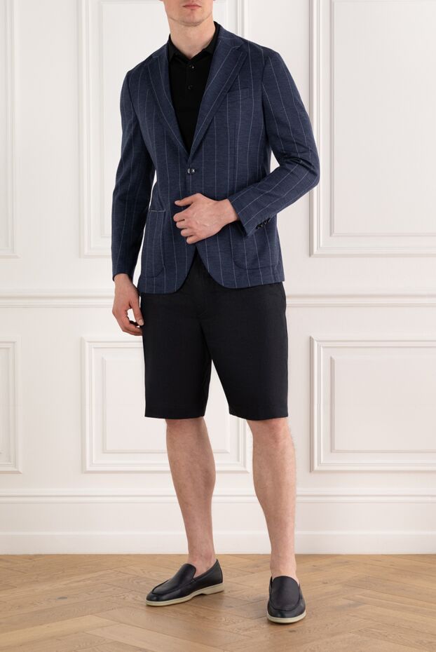 Sartoria Latorre blue men's striped single-breasted jacket 187411 - photo 2