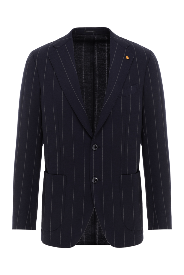 Sartoria Latorre dark blue men's single-breasted jacket with stripes 187415 - photo 1