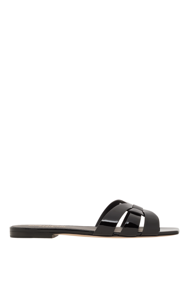 Saint Laurent patent leather sliders with interlocking straps 187431 - photo 1