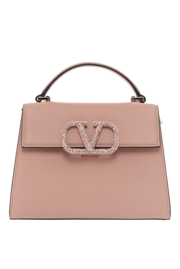 Valentino swarovski кристалдары бар кішкентай қызғылт vsling сөмкесі 187439 - фото 1