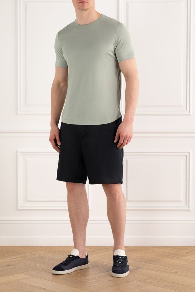 Loro Piana жұмсақ мақта-жібек жейде ашық жасыл түсті футболка 187452 - фото 2