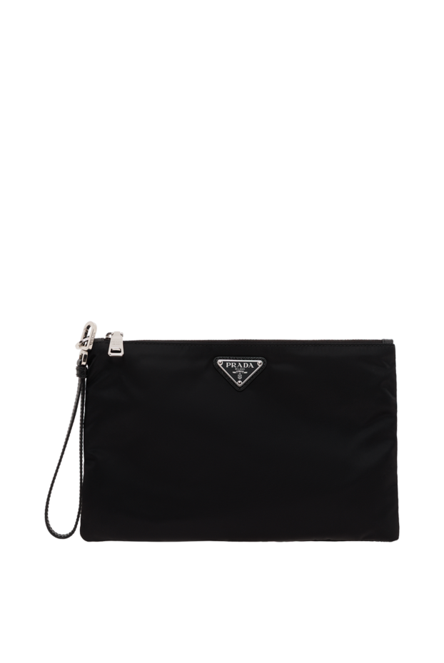 Prada re-nylon және saffiano былғарыдан жасалған ерлерге арналған косметикалық сөмке, қара 187472 - фото 1