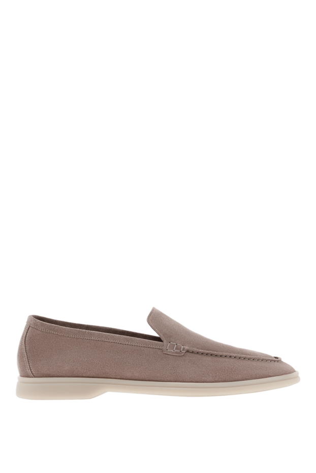 Cesare di Napoli suede men's loafers casimiro beige on white sole 187521 - photo 1