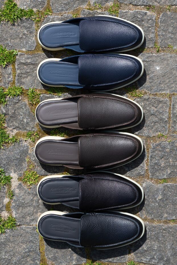Cesare di Napoli men's leather mules black 187532 - photo 2
