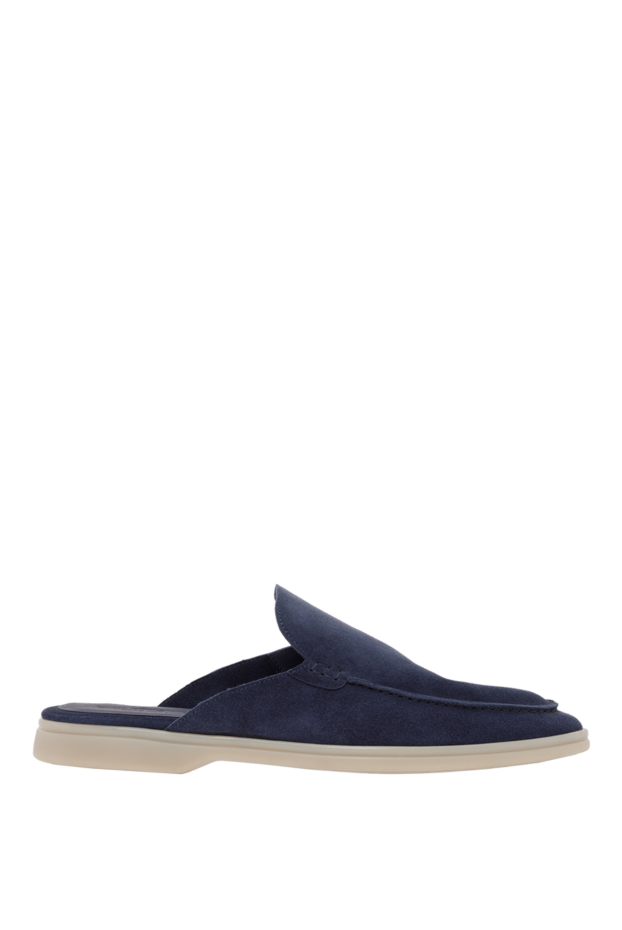 Cesare di Napoli blue suede slides with white sole 187534 - photo 1