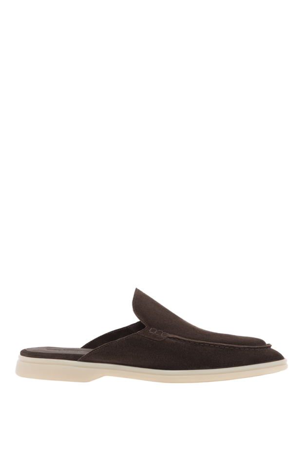 Cesare di Napoli men's brown suede slippers 187537 - photo 1