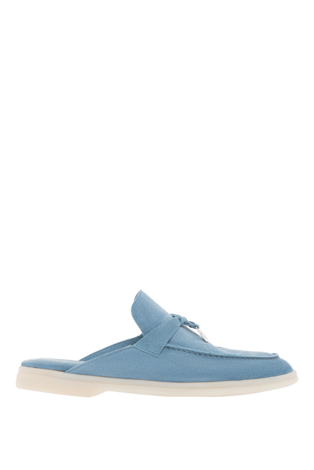 Women's blue suede mules - photo 1