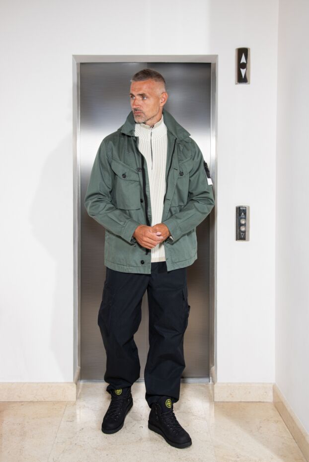 Stone Island логотипті патчпен қара ерлердің былғары етіктері 187551 - фото 2