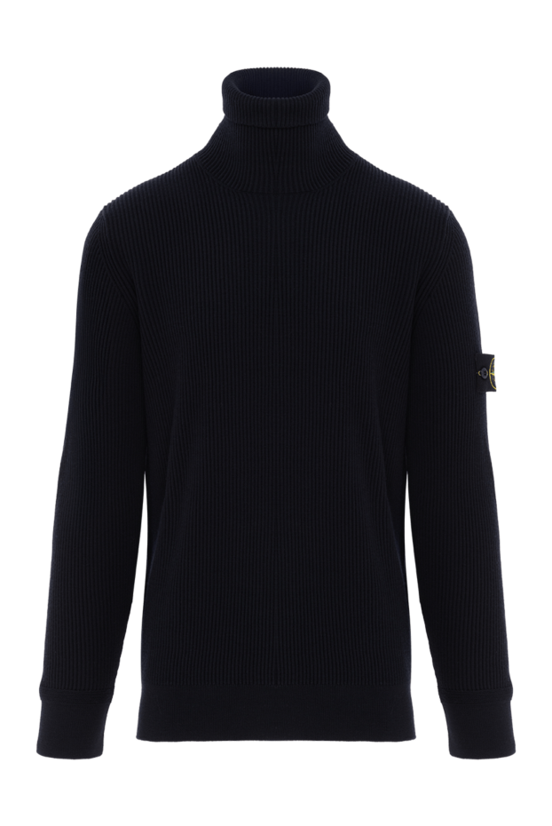 Stone Island men's blue ribbed knitted cuff sweater 187558 - photo 1