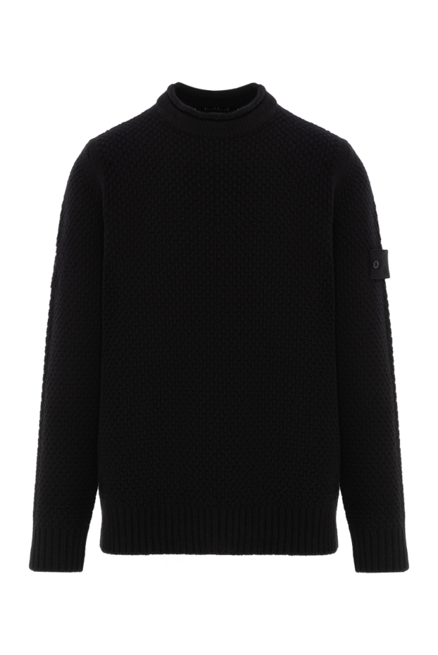 Stone Island crew neck sweater with ribbed wool, black 187559 - photo 1