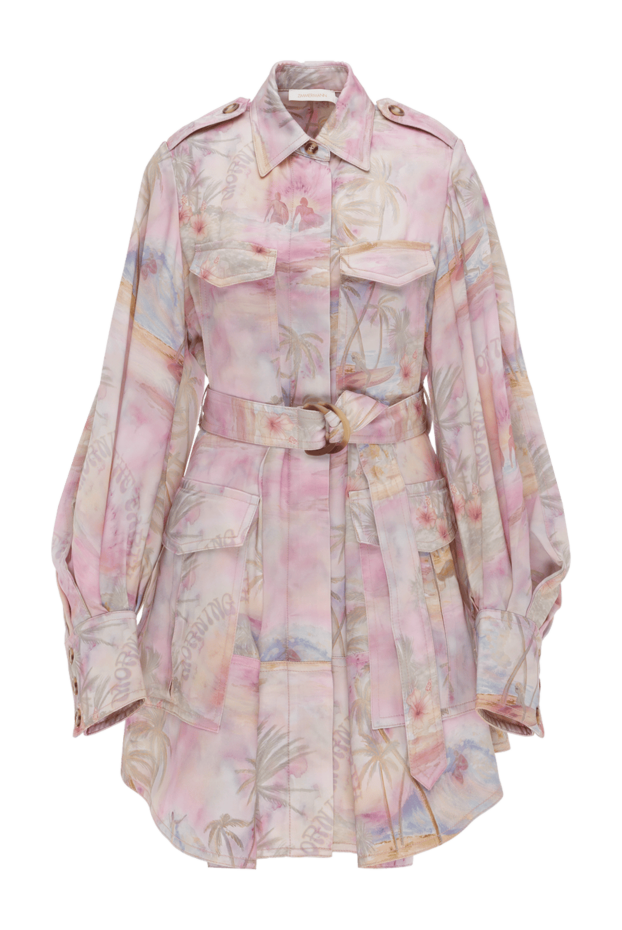 Zimmermann қызғылт түсті таңғажайып құрылымдық жүк мини көйлегі 187611 - фото 1