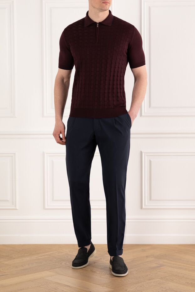 Lubiam men's blue trousers with ties and pintucks 187705 - photo 2