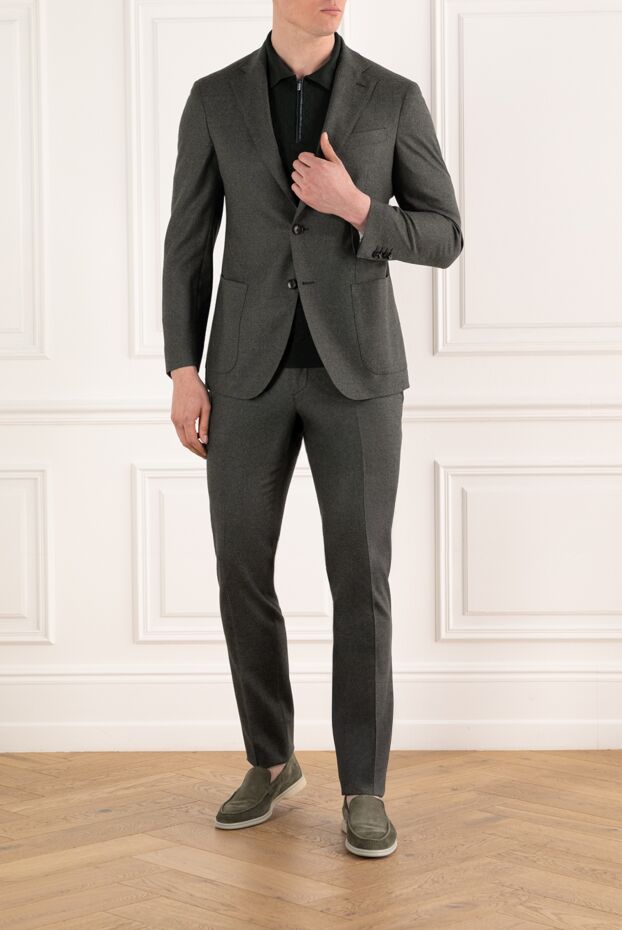 Lubiam green men's single-breasted wool suit with patch pockets 187711 - photo 2