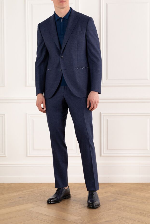 Lubiam men's blue single-breasted wool suit 187712 - photo 2