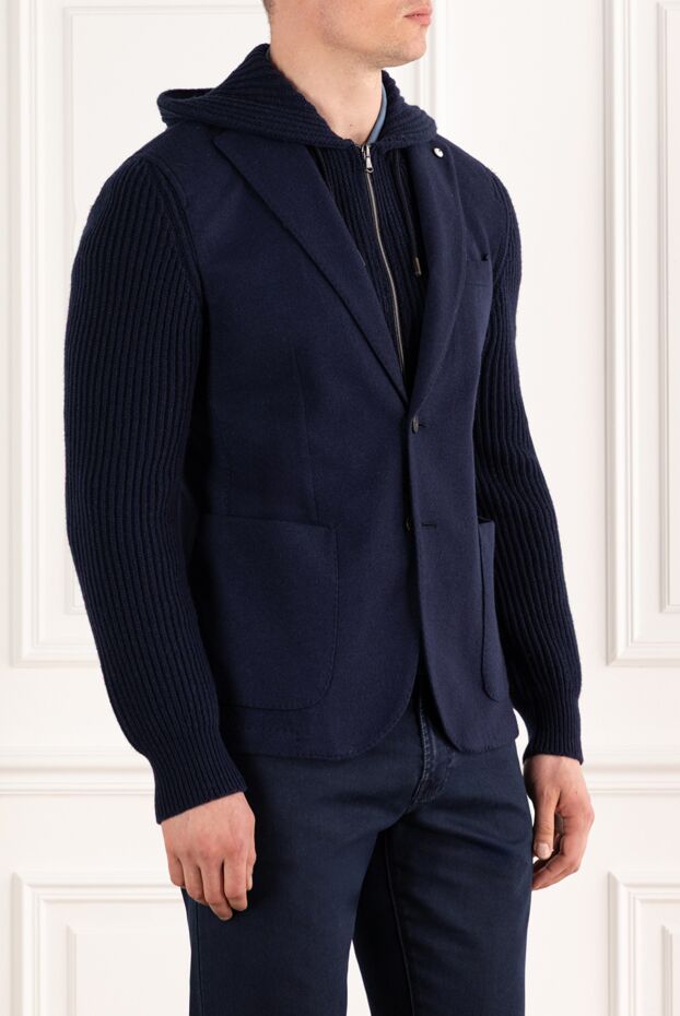 Lubiam wool jacket with a hood and a voluminous knit texture 187721 - photo 3