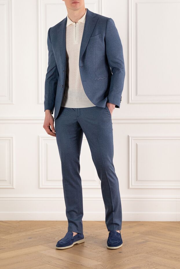 Lubiam blue wool suit men's single breasted 187724 - photo 2
