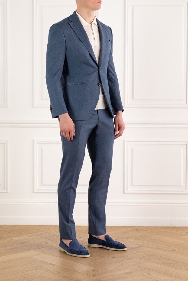 Lubiam blue wool suit men's single breasted 187724 - photo 3